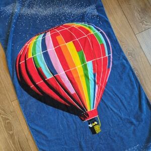 Vintage Seven Seas Hot Air Ballon Beach Towel - Retro‎ Colorful Bright EUC
